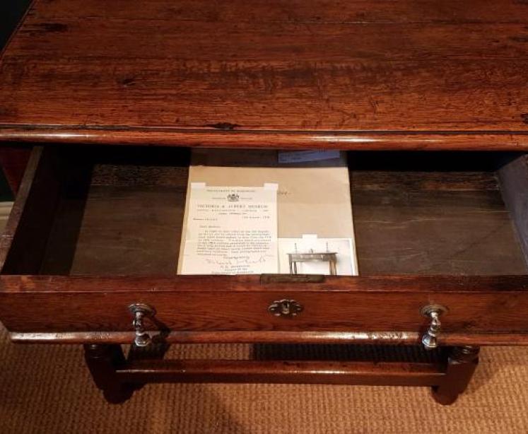 William and Mary Period Walnut Oak Side Table - Image 6