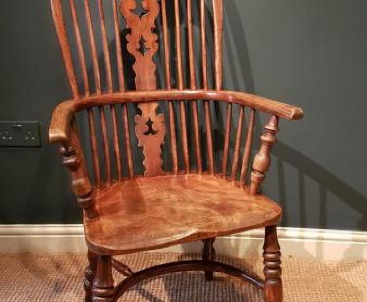 Early Victorian Ash and Elm High Back Windsor Chair - Image 6