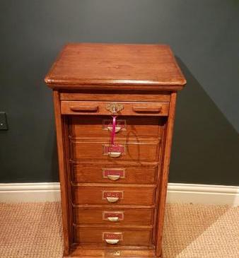 Antique Oak Maples of London Filing Cabinet