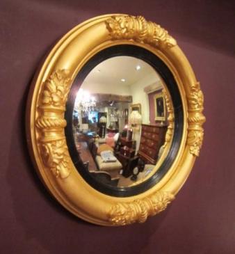 Superb Regency Period Gilt Convex Mirror