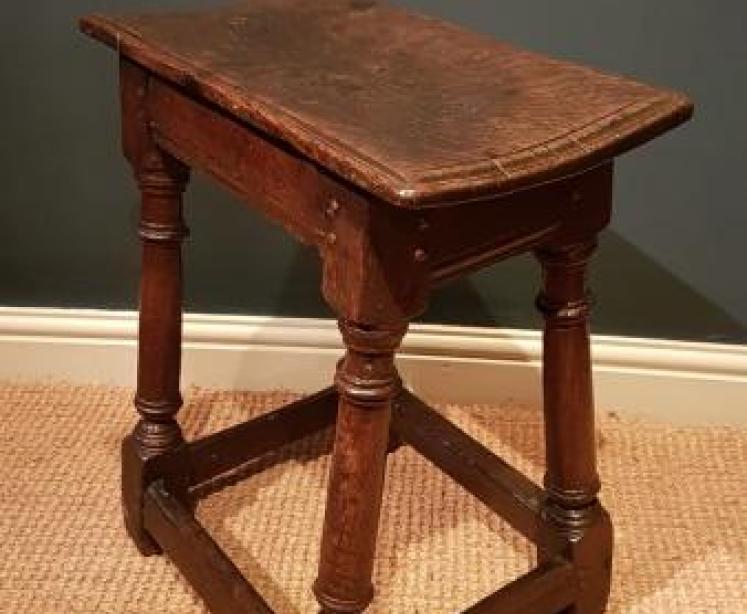 Superb Period Oak Top Joint Stool - Image 1