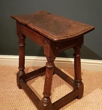 Superb Period Oak Top Joint Stool