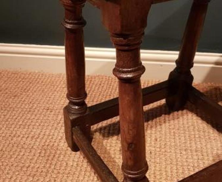 Superb Period Oak Top Joint Stool - Image 4