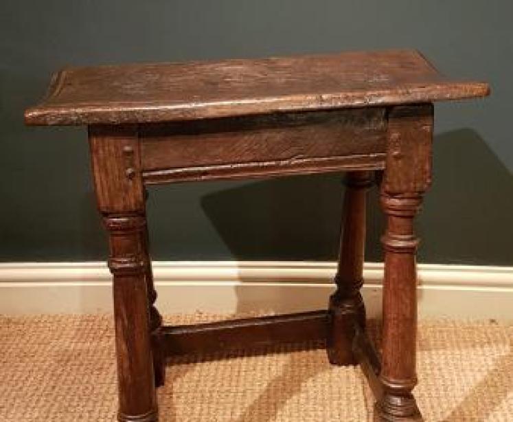 Superb Period Oak Top Joint Stool - Image 7