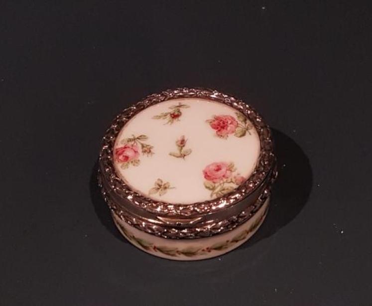 Antique Silver and Porcelain Table Box - Image 3