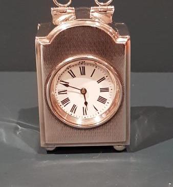 Small Edwardian Walker & Hall Silver Carriage Clock