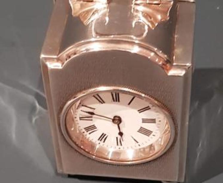 Small Edwardian Walker & Hall Silver Carriage Clock - Image 2