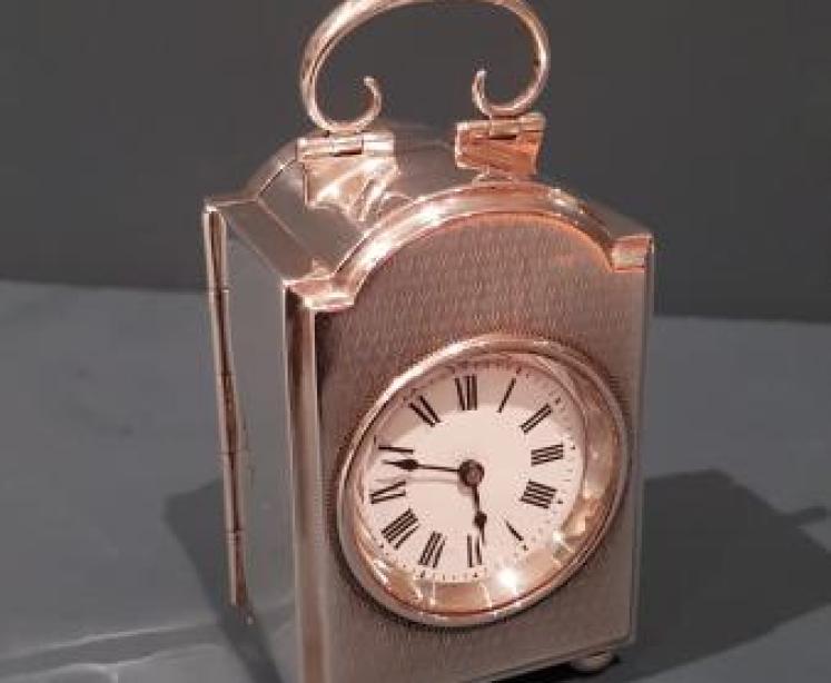 Small Edwardian Walker & Hall Silver Carriage Clock - Image 7
