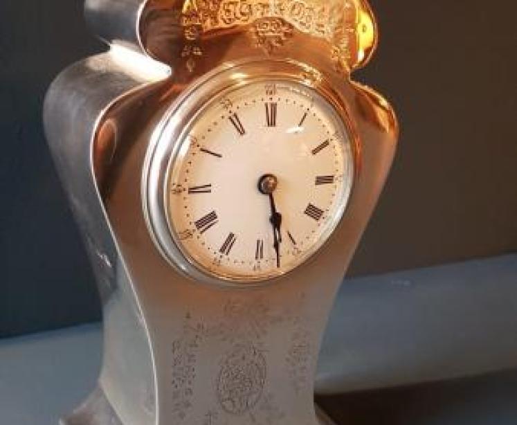 Fine Edwardian Solid Silver Mantel Clock - Image 2