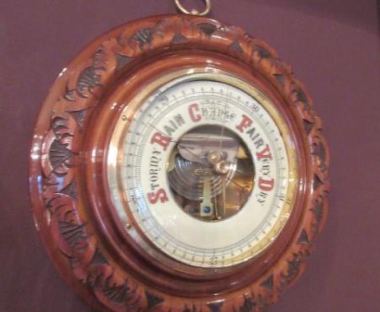 Superb Large Antique Walnut Skeletonised Barometer - Image 1