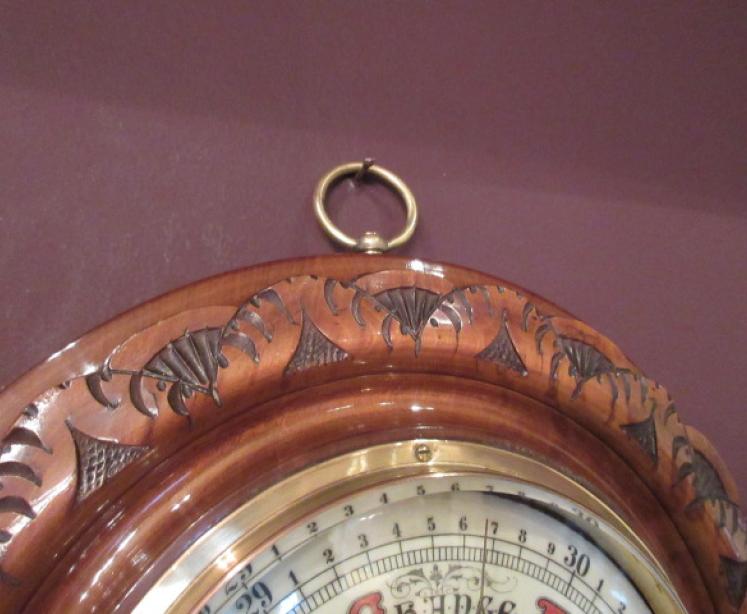 Superb Large Antique Walnut Skeletonised Barometer - Image 3