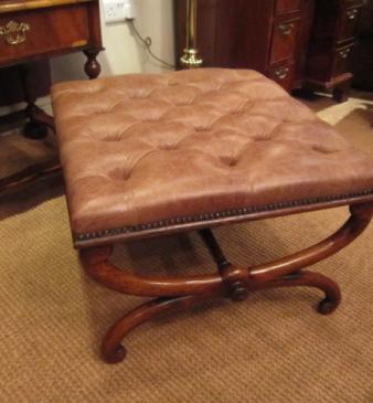 Superb Regency Rosewood X Frame Stool