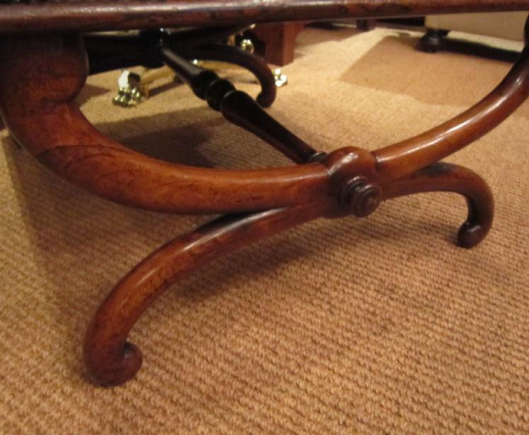 Superb Regency Rosewood X Frame Stool - Image 2