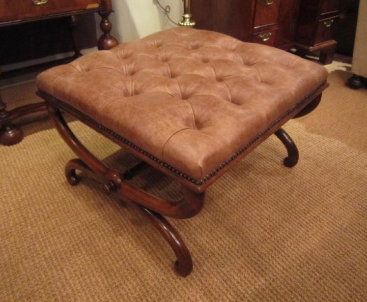 Superb Regency Rosewood X Frame Stool - Image 3