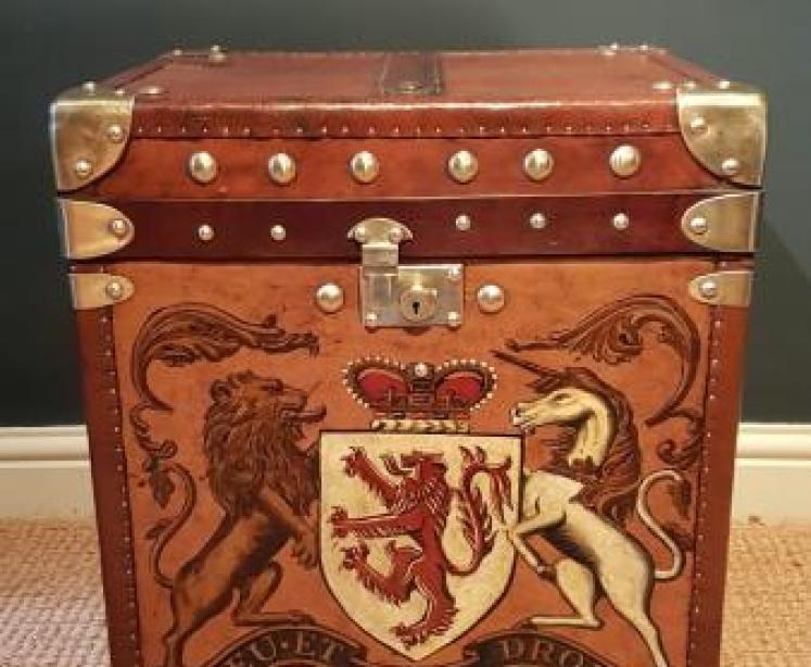 1920's Leather Trunk - Image 1