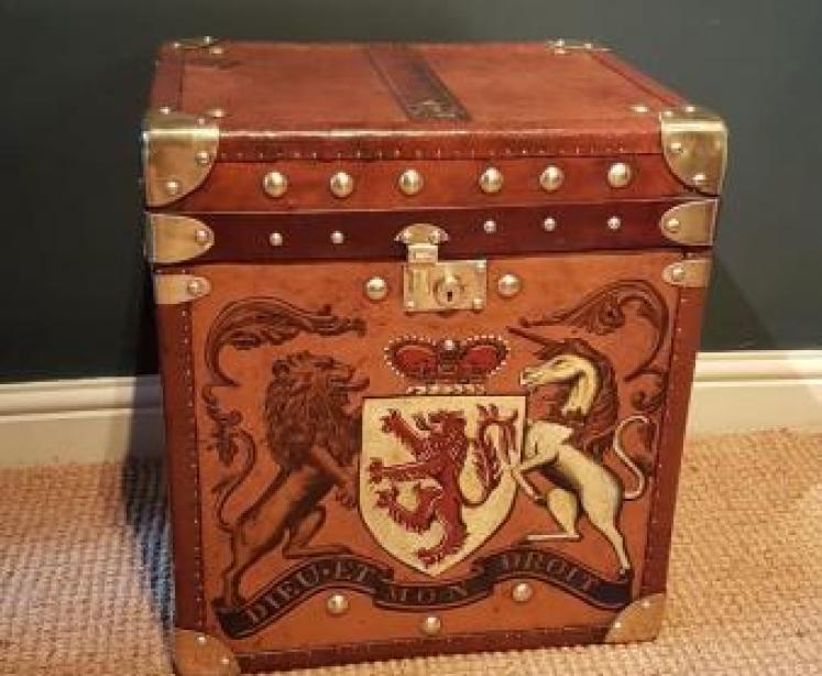 1920's Leather Trunk - Image 7