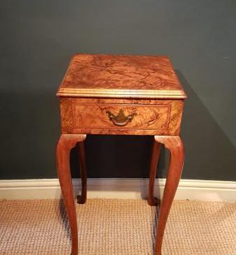 Antique Queen Anne Style Walnut Lamp Table