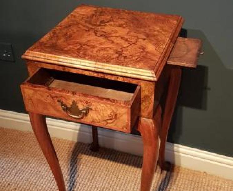 Antique Queen Anne Style Walnut Lamp Table - Image 3