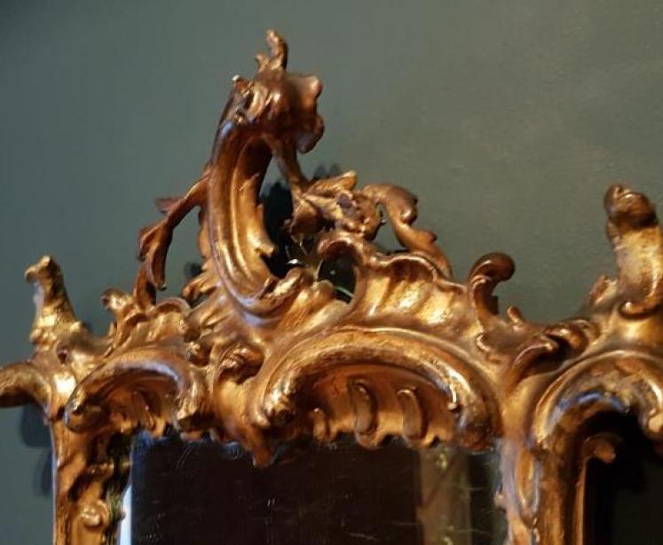 Small Victorian Timber Gilt Mirror  - Image 2