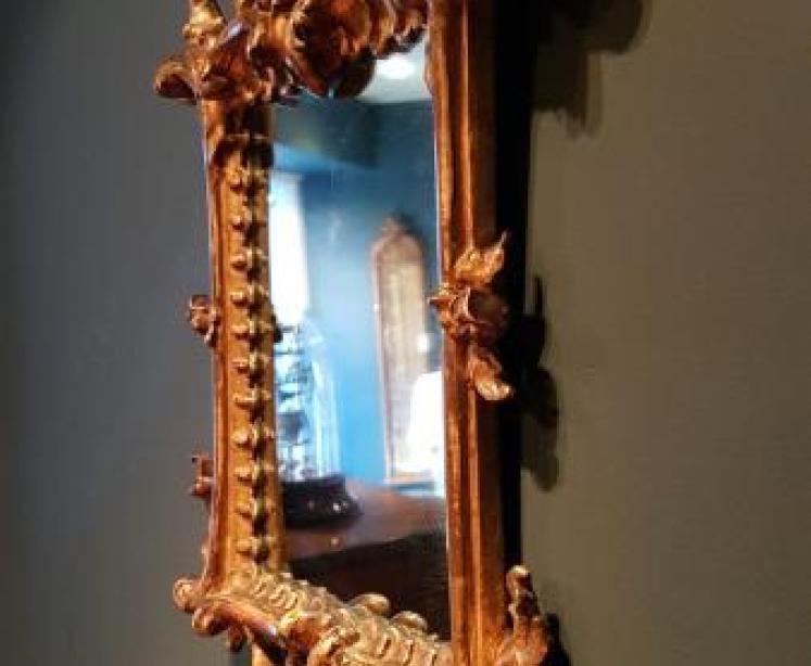 Small Victorian Timber Gilt Mirror  - Image 4