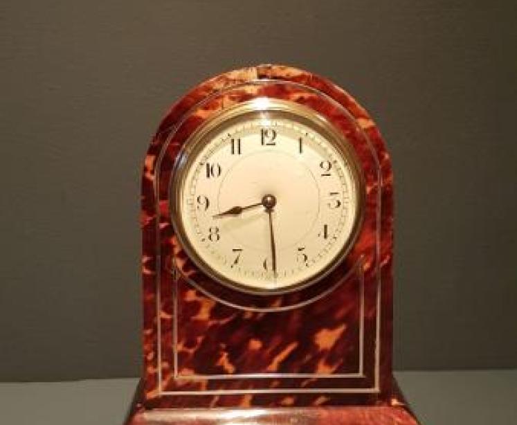 Superb Tortoise Shell Mantel Clock - Image 1
