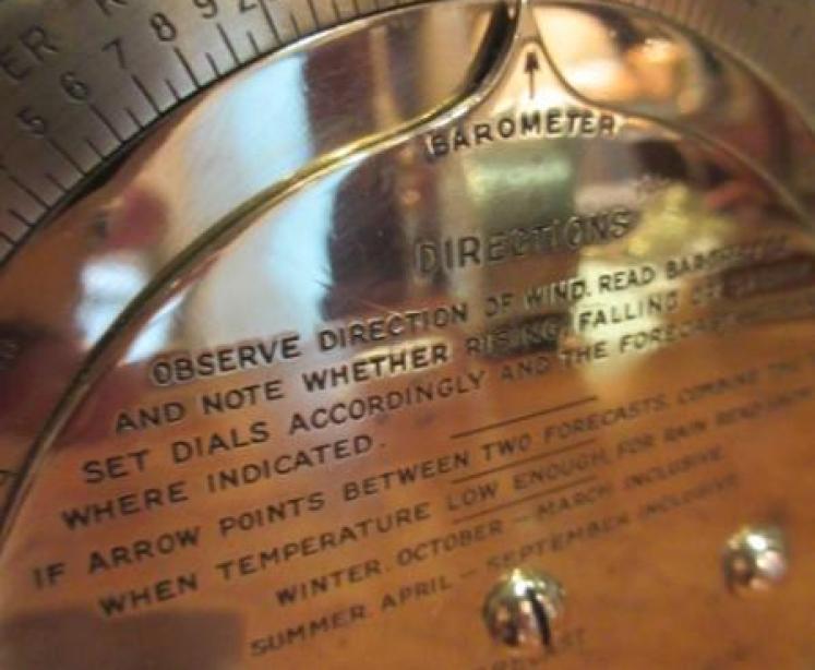 Antique Brass Desktop Negretti & Zambra Weather Forcaster - Image 2