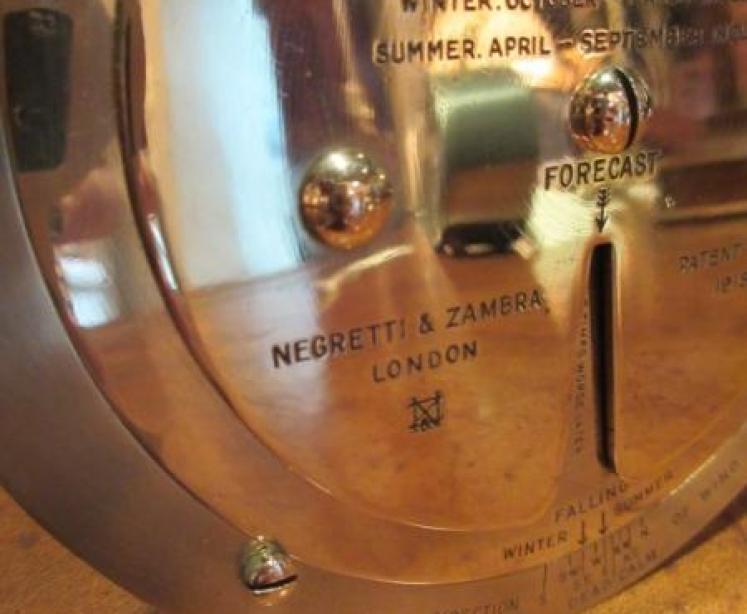 Antique Brass Desktop Negretti & Zambra Weather Forcaster - Image 3