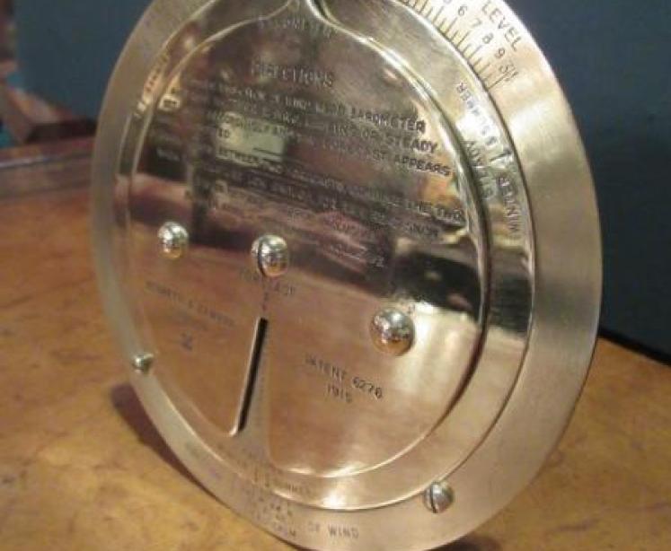 Antique Brass Desktop Negretti & Zambra Weather Forcaster - Image 5