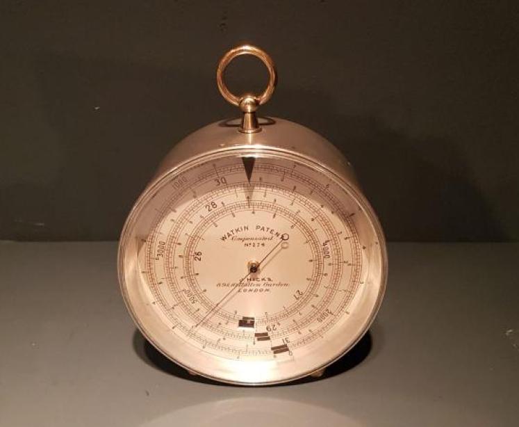 Rare Victorian 'Watkins Patent' Desktop Marine Barometer - Image 5