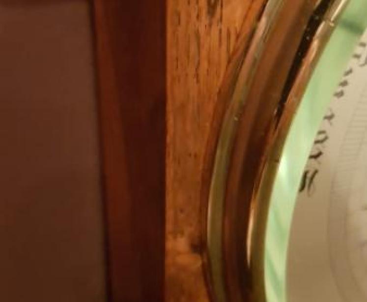 Quality Victorian Carved Oak Banjo Barometer - Image 7