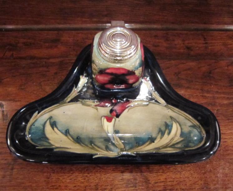 Rare Moorcroft Pansy Pen & Ink Stand - Image 5