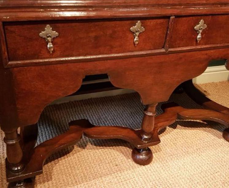 Outstanding Original George I Oak Chest on Stand - Image 4