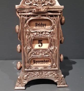 Victorian Silver Plated Perpetual Desk Calendar