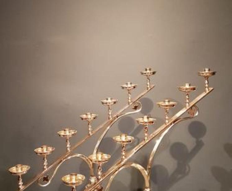 Pair of Victorian Brass Church Candelabra  - Image 1