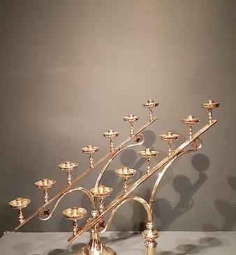 Pair of Victorian Brass Church Candelabra 