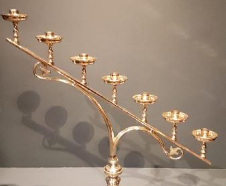 Pair of Victorian Brass Church Candelabra  - Image 2