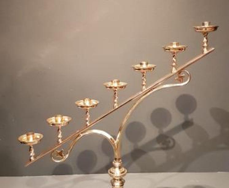 Pair of Victorian Brass Church Candelabra  - Image 3