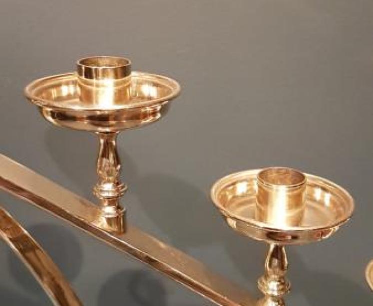 Pair of Victorian Brass Church Candelabra  - Image 5