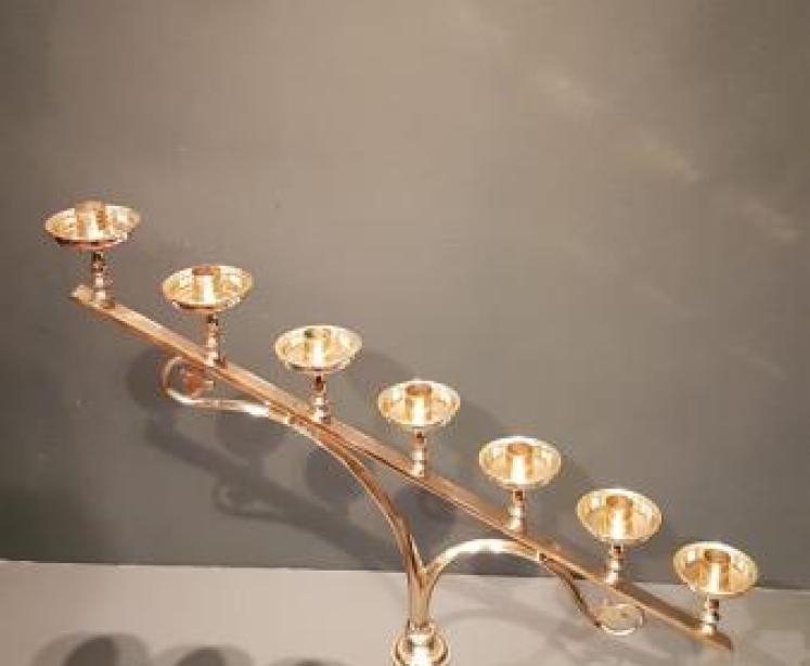 Pair of Victorian Brass Church Candelabra  - Image 7