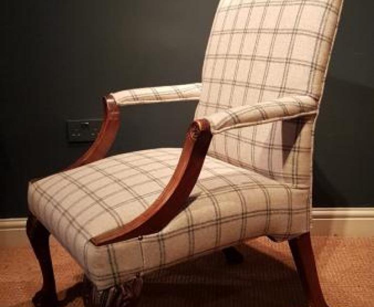 Matching Pair of Antique Gainsborough Chairs - Image 5