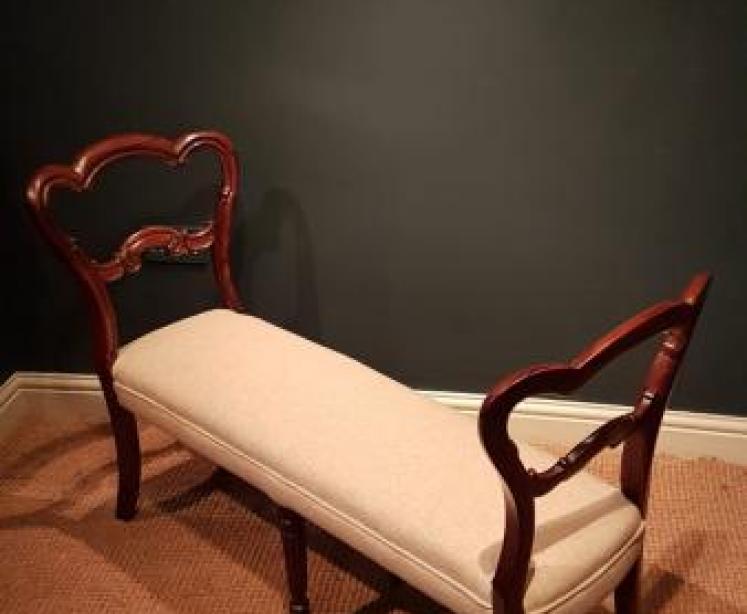 Victorian Rosewood Window Seat - Image 1