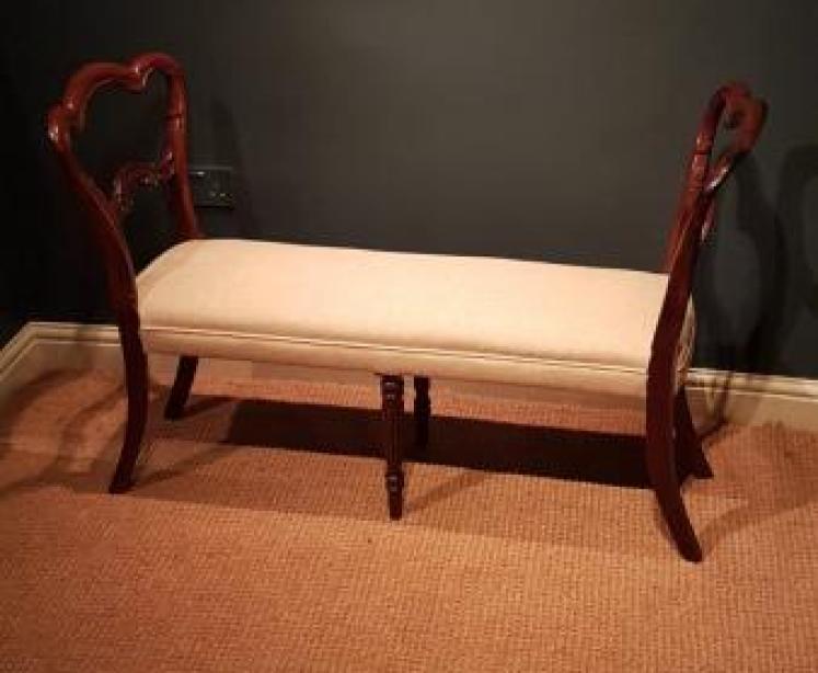 Victorian Rosewood Window Seat - Image 6