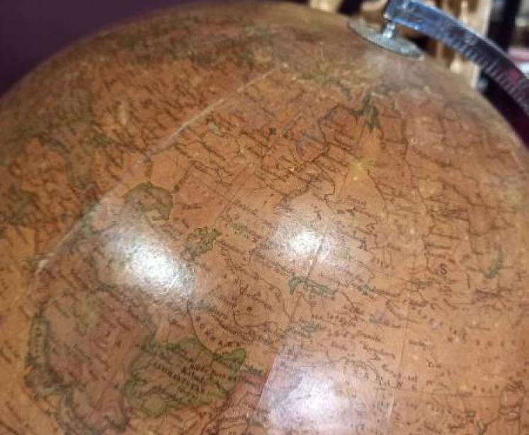 Superb Antique 12" Papier Mache Terrestrial Globe - Image 2