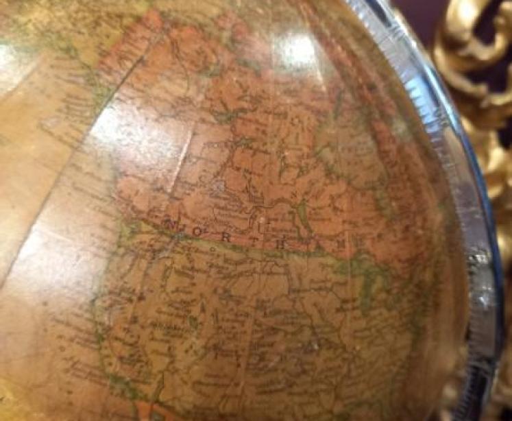 Superb Antique 12" Papier Mache Terrestrial Globe - Image 4