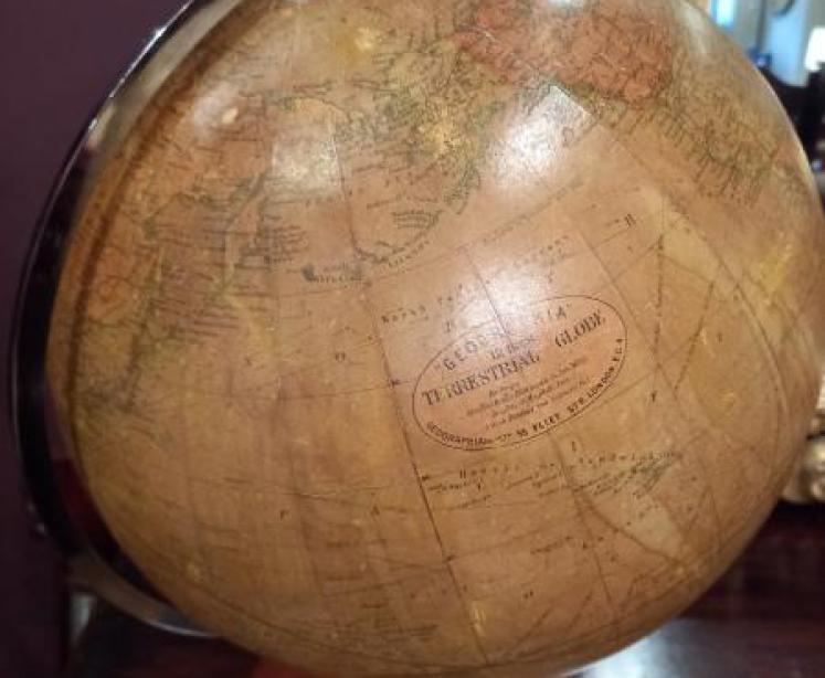 Superb Antique 12" Papier Mache Terrestrial Globe - Image 6