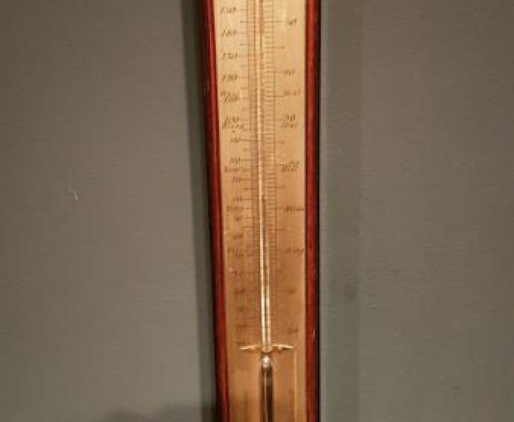 Fine Quality Antique Bow Front Stick Barometer - Image 5