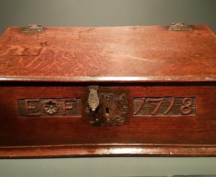 George I Period Oak Deed Box Dated 1718 - Image 1