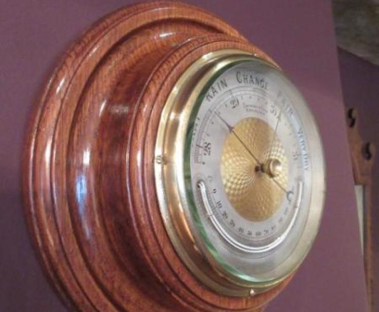 Mid Victorian Barometer with Crescent Thermometer - Image 7