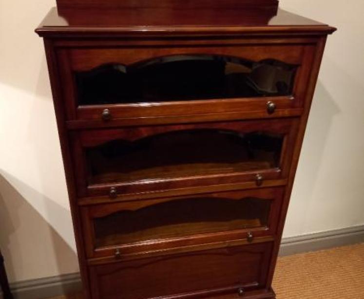 Antique Solid Mahogany Four Tier Bookcase - Image 1