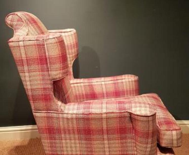 Matching Pair of Antique Wing Back Arm Chairs - Image 2